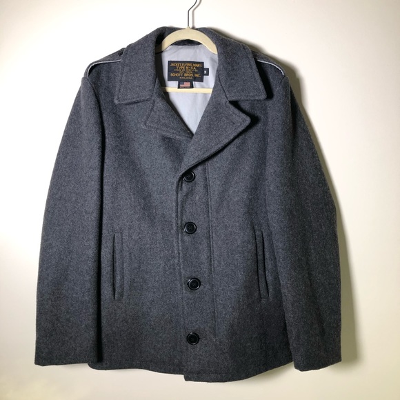 Like New Men’s Schott NYC Wool Coat - Picture 4 of 7